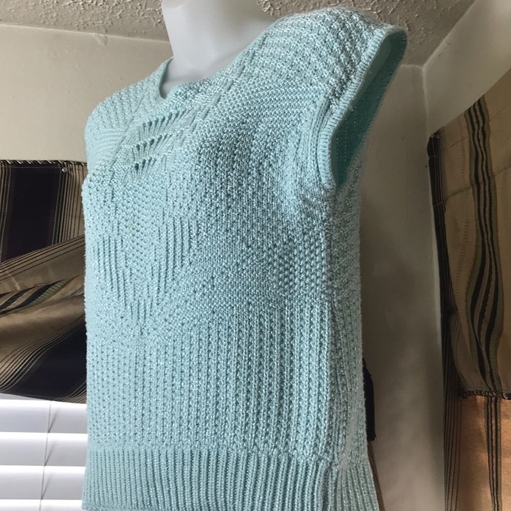 Vintage Baby Blue Knit Top | Cross-Country Knits. - Picture 5 of 8